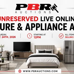Unreserved Live Online Furniture & Appliance Auction - Oct. 24th, 2026 - Starting at 12pm