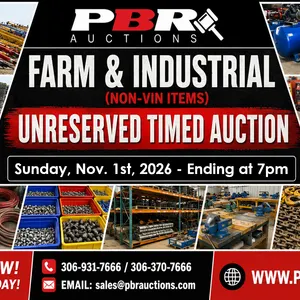 Unreserved Farm & Industrial (Non-VIN Items) - Timed Auction - Nov. 1st, 2026 - Ending at 7pm