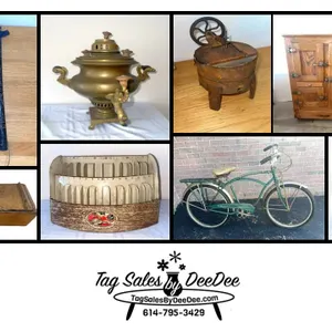 RARE antiques and prims! Ice box cabinet, rare washing machine salesman sample, Russian samovar and more! Gahanna