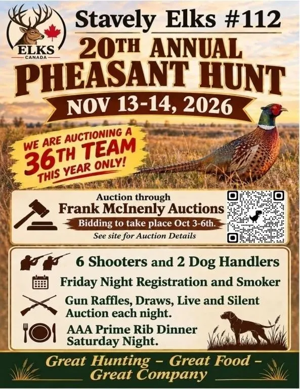 Stavely Elks Pheasant Hunt Online Auction