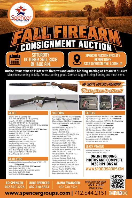 Fall Firearm and Sporting Goods Auction
