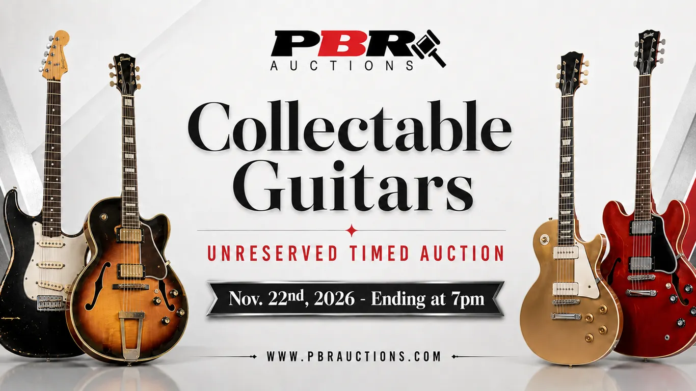 Collectable Guitars Unreserved Timed Auction - Nov. 22nd, 2026 - Ending at 7pm