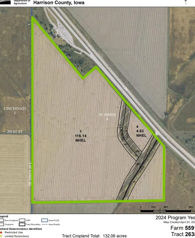 Harrison County Iowa 120.77 acre Cash Rent Auction
