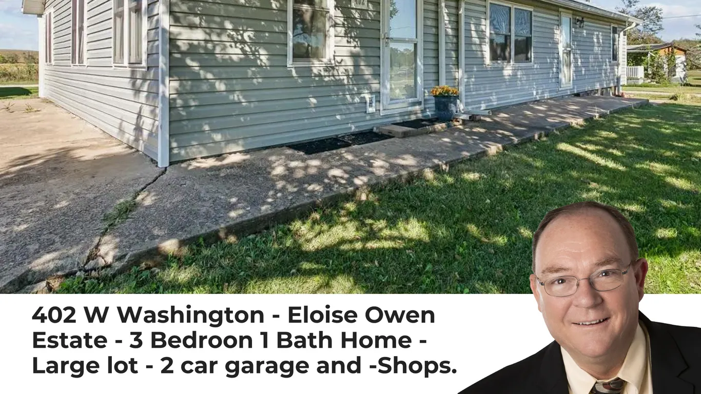 402 W Washington - Eloise Owen Estate - Home - Large lot - 2 car gar - Shops