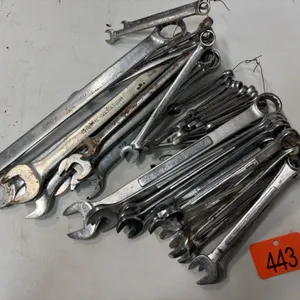 Assortment of metric and standard wrenches