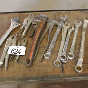 VICEGRIPS, PIPEWRENCH, ASSORTED TOOLS