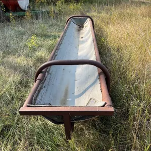 12' METAL FEED TROUGH W/ RUBBER BELTING