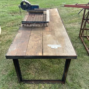 5' X 3' METAL SHOP TABLE W/ VISE