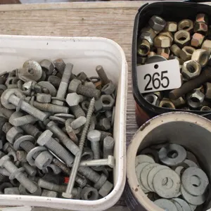 ASSORTMENT OF NUTS, BOLTS, WASHERS