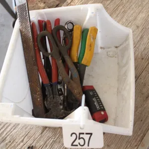 TIN SNIPS, FENCING PLIERS, CRESCENT WRENCH, ALLEN WRENCHES