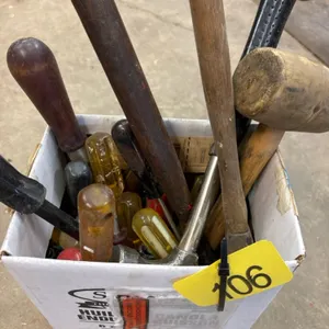 Screwdrivers bars and hammers
