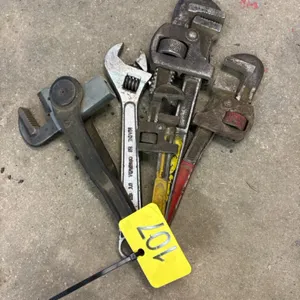 Assortment of pipe wrenches