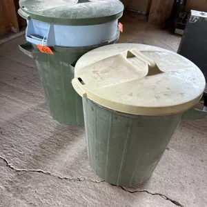 Assortment of garbage cans