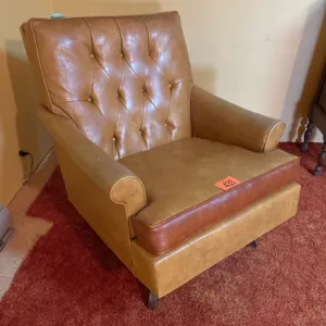 Leather swivel rocker