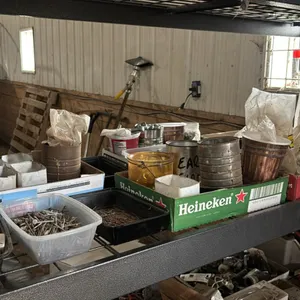 Nails, hinges, bolts, pulleys