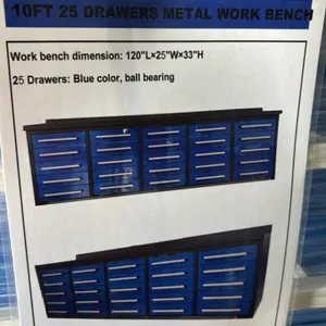 10’ work bench (25 drawer)