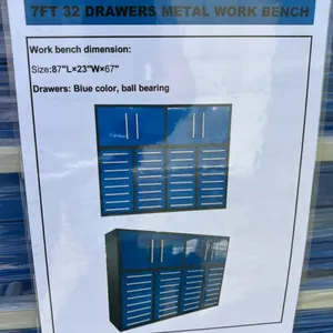 7’ work bench (32 drawers)