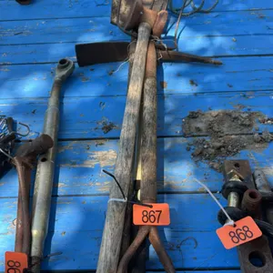 Sledge, pick axe, pitch fork, spade shovel
