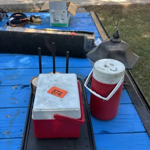 Assorted cooler and decorations