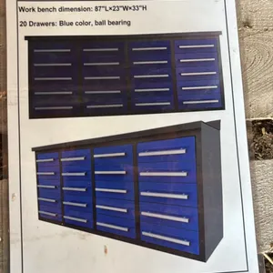 7’ 20 drawer metal work bench