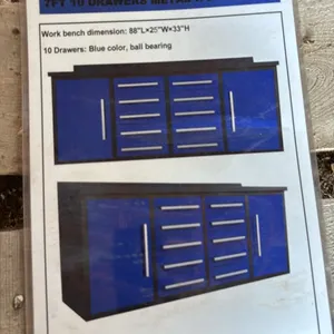 7’ 10 drawer metal work bench