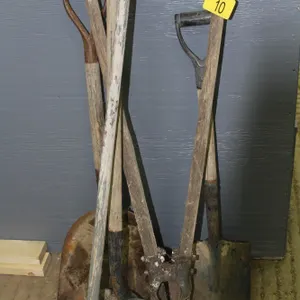 SHOVELS, POST HOLE AUGER, RAKE