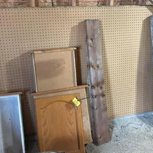 Assorted lumber and peg board