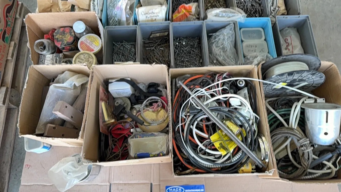 Pallet Lot; Nails, Screws, Electrical Wire