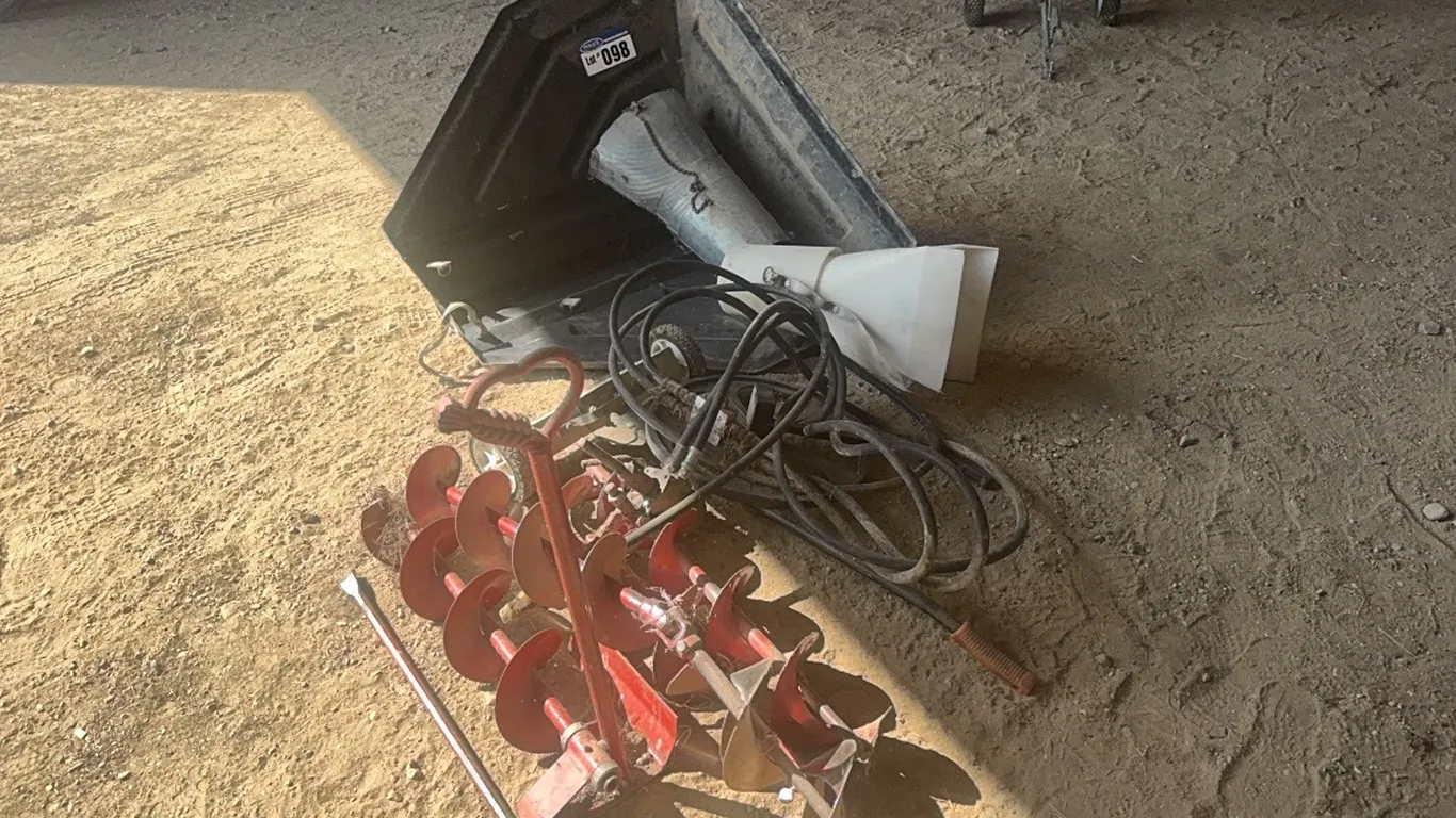 Wheatheart Bin Sweep, Poly Auger Hopper, Auger Down Spouts