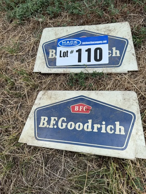 (2) B.F. Goodrich 6"x11" Metal Single Sided Advertising Signs