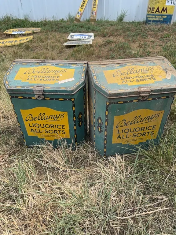 (2) Bellamys Liquorice All-Sorts Advertising Tins
