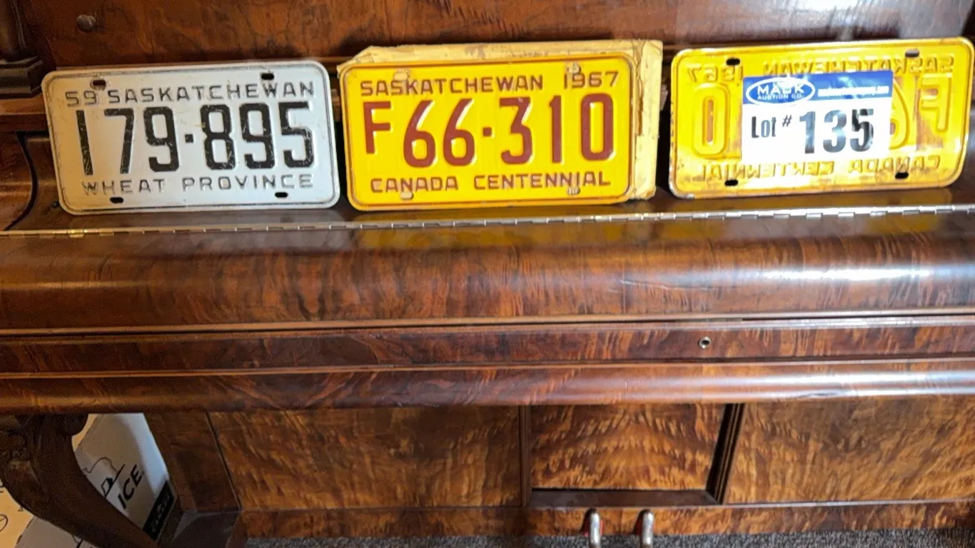 (2) 1967 Saskatchewan License Plates & 1959 Saskatchewan License Plate