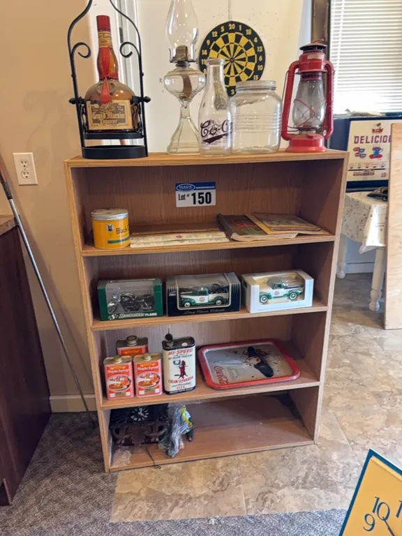 Tins, Coke Tray, Lanterns, Coocoo Clock, Die Cast Trucks & Bike