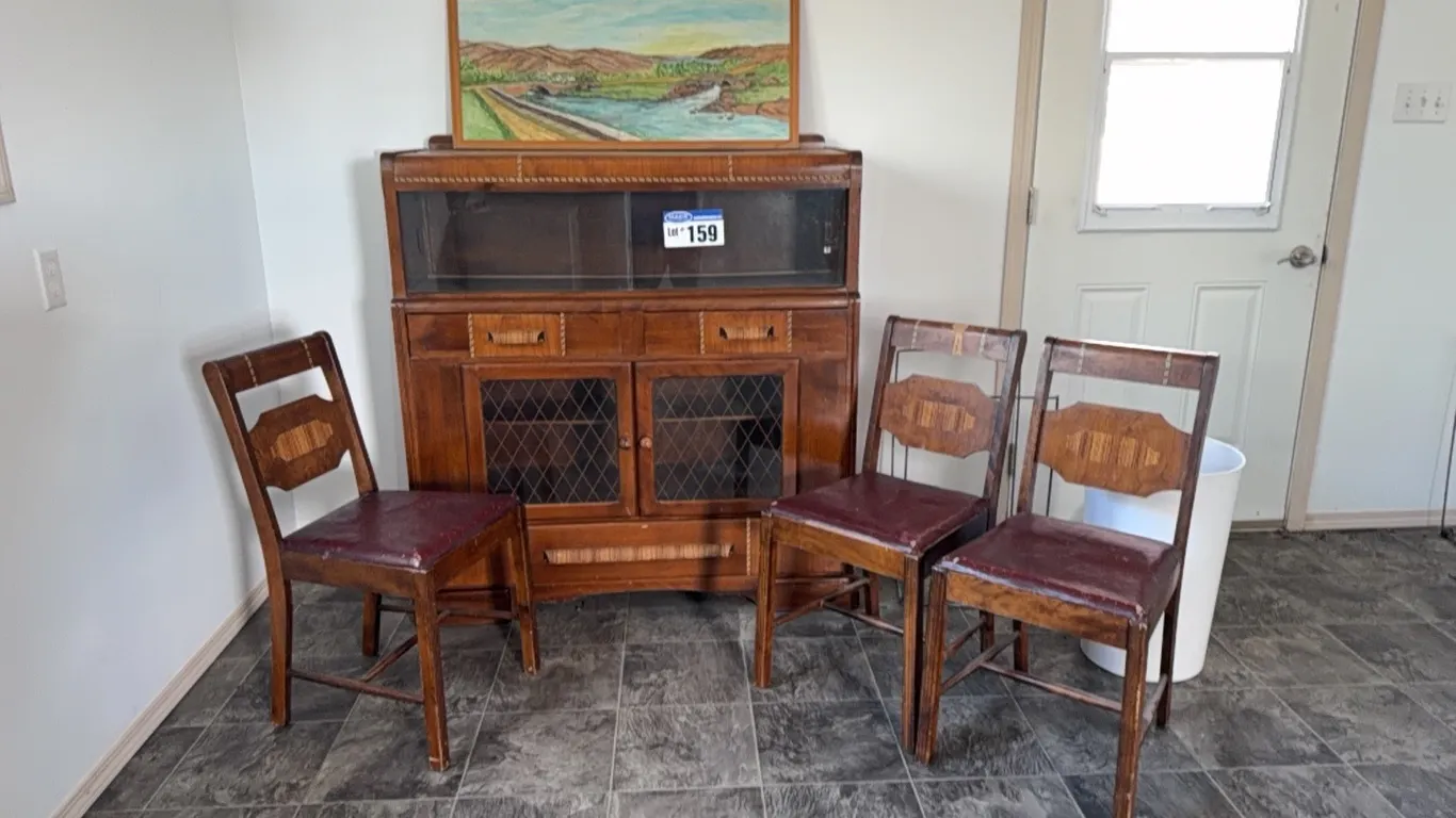 Antique Water Fall Side Board & Chairs