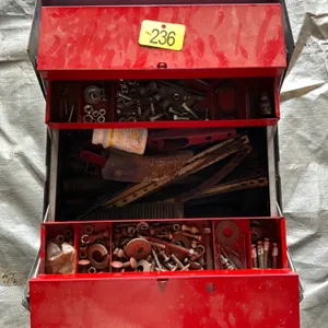Hoe press, parts and toolbox