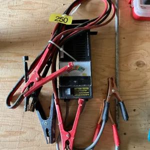 Battery tester and booster cables