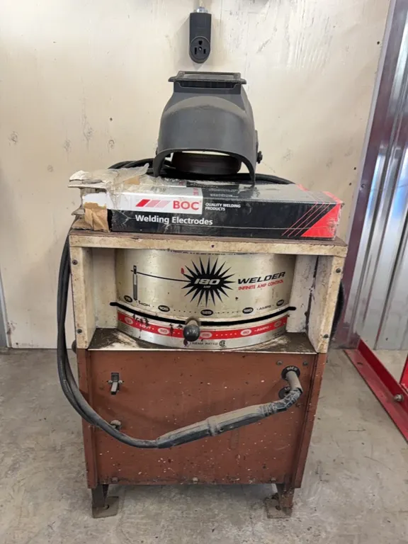 180 Amp Welder, Rods, Helmet