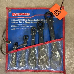 Set of reversible ratcheting box wrenches, standard