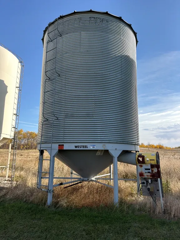 Westeel 2250 Bushel Hopper Bottom Grain Bin & 3HP Grain Fan; SN.88541