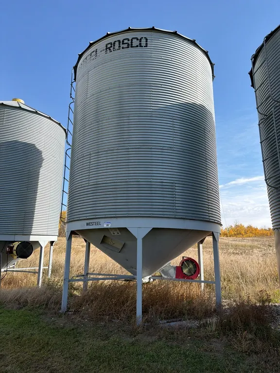 Westeel 2250 Bushel Hopper Bottom Grain Bin & Keho 3HP Grain Fan
