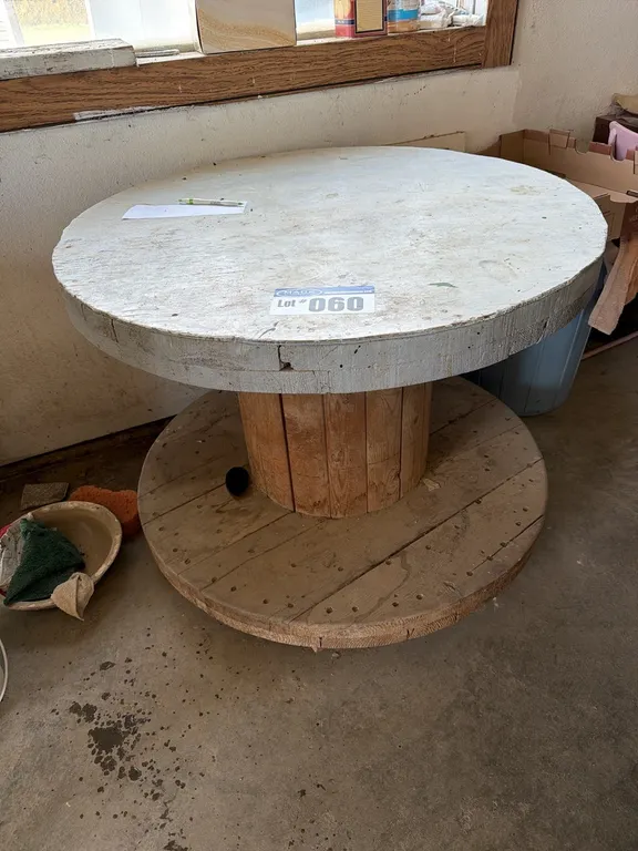 Cable Spool Table With Castor Wheels