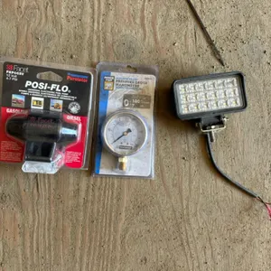 Pressure gauge 100psi/ universal electric fuel pump/led light