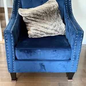 Blue Velvet Chair with rivets