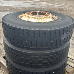 (3) USED 11R22.5 TIRES ON STEEL RIMS