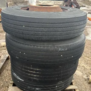 (4) USED 11R22.5 TIRES ON STEEL RIMS