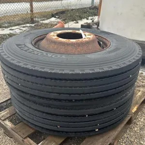(2) USED 11R22.5 TIRES ON STEEL RIMS