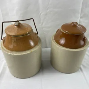 Lidded Crock Jars