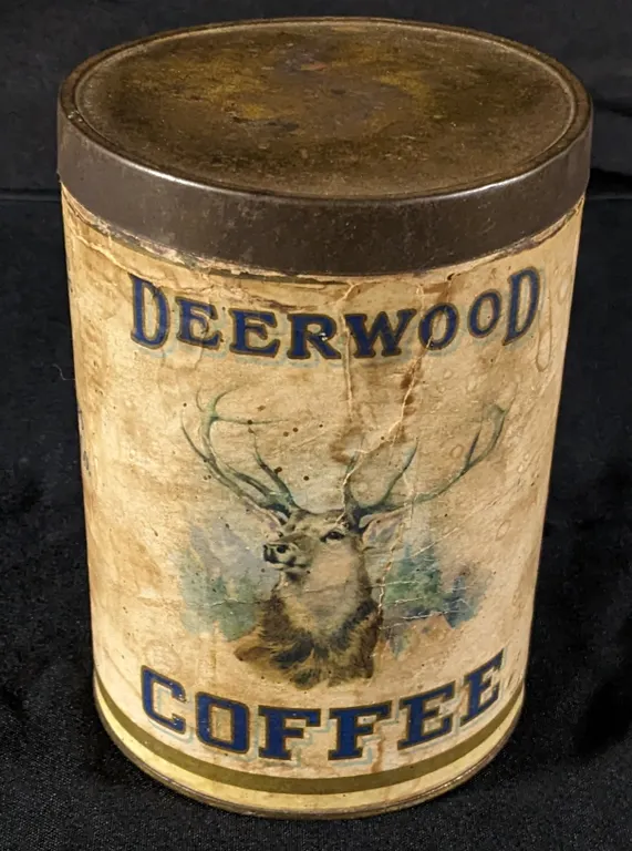 1# CARDBOARD COFFEE TIN CAN DEERWOOD THE COPPS CO STEVENS POINT WISCONSIN