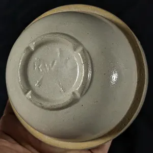 RARE! 4 3/4" STONEWARE MILK PAN BOWL MARKED NORTH STAR & RED WING STONEWARE COMPANY