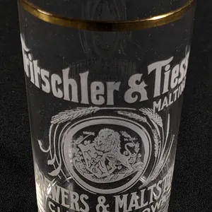 PRE PRO TRITSCHLER & TIESSE MALTING CO BREWERS & MALTERS CLINTON IOWA ETCHED BEER DRINKIING GLASS